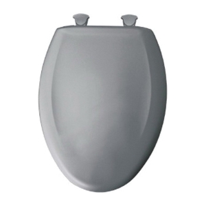Bemis® 1200SLOWT 032 Toilet Seat With Cover, Elongated Bowl, Closed Front, Plastic, Country Gray, Quick Release Hinge