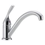 DELTA® 101-DST Classic Kitchen Faucet, 1.8 gpm Flow Rate, Swivel Spout, Chrome, 1 Handle