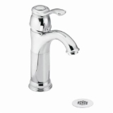 Moen® 6102 Bathroom Faucet, Kingsley®, 1.5 gpm Flow Rate, 3 in H Spout, 1 Handle, Pop-Up Drain, 1 Faucet Hole, Chrome, Function: Traditional