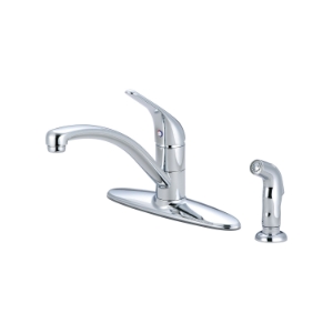 Pioneer 2LG161 Legacy Kitchen Faucet, 1.5 gpm Flow Rate, 8 in Center, 360 deg Swivel Spout, Polished Chrome, 1 Handle