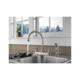 Peerless® P299575LF-SS Kitchen Faucet, 1.8 gpm Flow Rate, 8 in Center, High-Arc Spout, Stainless Steel, 2 Handles