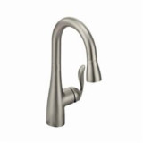 Moen® 5995SRS Pulldown Bar Faucet, Arbor™, Spot Resist™ Stainless, 1 Handle, 1.5 gpm