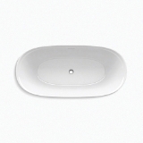 Sterling® 96130-0 Unwind™ Seamless Bathtub, Oval Shape, 66-15/16 in L x 31-1/2 in W, Center Toe-Tap Drain, White