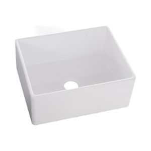 Elkay® SWUF2520WH Explore™ Traditional Farmhouse Apron Front Kitchen Sink, Rectangle Shape, 19-5/8 in W x 10-1/8 in H, Fireclay, White