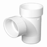 Charlotte PVC 00403 0800, 2 in nominal, Spigot x Hub x Hub end style, SCH 40/STD, PVC