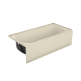 BOOTZ® 011-3673-00 Mapleleaf (Aloha) Bathtub with Raised Outlet, Rectangle Shape, 60 in L x 30 in W, Left Drain, White