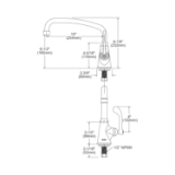 Elkay® LK535AT10T4 Universal Traditional Classroom Faucet, Commercial, 2.2 gpm Flow Rate, Arc Tube Spout, Polished Chrome, 1 Handle