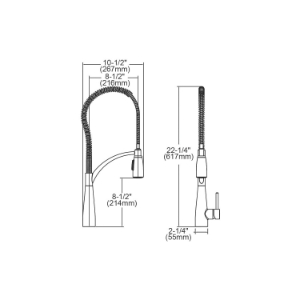 Elkay® LKAV4061LS Kitchen Faucet, Avado™, 1.5 gpm Flow Rate, Semi-Professional Spout, Lustrous Steel, 1 Handle, 1 Faucet Hole