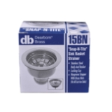 Dearborn® 15BN Snap-N-Tite Sink Basket Strainer, 3-3/4 in OAL, Stainless Steel, Polished Chrome