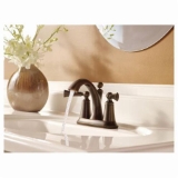 Moen® 4505ORB Wynford™ Centerset Bathroom Faucet, Oil Rubbed Bronze, 2 Handles, Metal Pop-Up Drain, 1.5 gpm Flow Rate