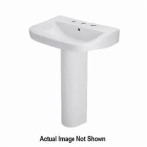 Gerber® G0029845 Wicker Park™ Pedestal With Rear Overflow, 8-3/8 in W x 29-5/8 in H, White, Vitreous China