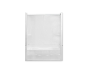 Clarion RE6032R-WH Residential 3-Piece Tub Shower, 60 in L x 33 in W x 78 in H, AcrylX, White