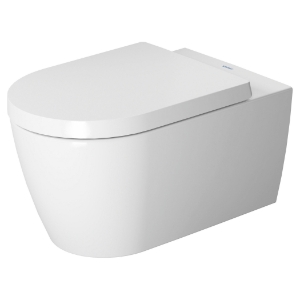 DURAVIT 25290926921 Rimless Toilet, ME by Starck, 0.8/1.28 gpf, White/White Satin Matte with WonderGliss