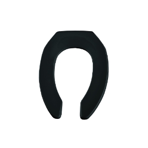 Bemis® 7B1955CT 047 Heavy Duty Toilet Seat, Elongated Bowl, Open Front, Plastic, Black, Self-Sustaining Check Hinge