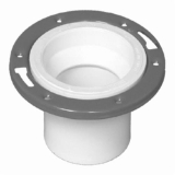 Charlotte PVC 00811 0800 Adjustable Closet Flange With Metal Ring, 4 x 4 in Pipe, PVC