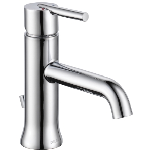 DELTA® 559LF-HGM-MPU Trinsic® Centerset Lavatory Faucet, 0.5 gpm Flow Rate, 2-3/8 in H Spout, 1 Handle, Pop-Up Drain, 1/3 Faucet Holes, Chrome, Traditional