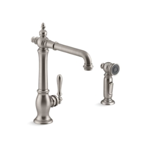 Kohler® 99265-VS Artifacts® Kitchen Sink Faucet, 1.8 gpm Flow Rate, High-Arc Swivel Spout, Vibrant® Stainless, 1 Handle