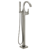 DELTA® T4746-SS-PR-FL Trillian™ Floor Mount Tub Filler Trim, 1.75 gpm Handshower/10 gpm Spout Flow Rate, Lumicoat® Stainless, 1 Handle, Commercial/Residential