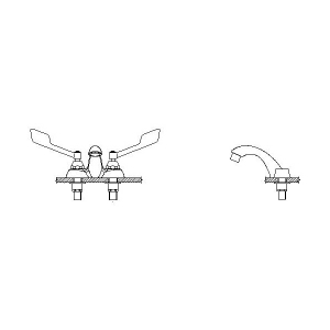 DELTA® 21C135 TECK® Heavy Duty Centerset Sink Faucet, Chrome, 2 Handles, 1.5 gpm Flow Rate