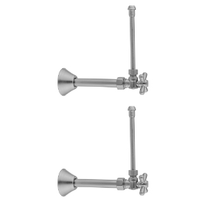 Jaclo® 621-62CT-PB 1/4 Turn Angle Pattern Contemporary/Modern Complete Faucet Supply Kit with Standard Cross Handle, 8 Pieces, Solid Brass, Polished Brass