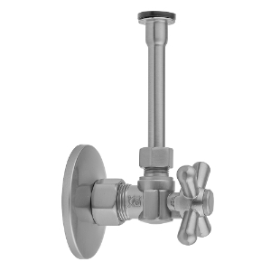 Jaclo® 621-72-MBK Quarter Turn Angle Pattern Contemporary/Modern Complete Toilet Supply Kit with Standard Cross Handle, 3 Pieces, Matte Black