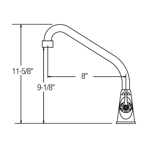 Elkay® LK535HA08L2 Universal Traditional Classroom Faucet, 2.2 gpm Flow Rate, High-Arc Spout, Polished Chrome, 1 Handle