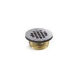 Kohler® 22675-S Round Shower Receptor Drain, 3-1/8 in Dia Nominal, Stainless Steel Grid, Brass Drain