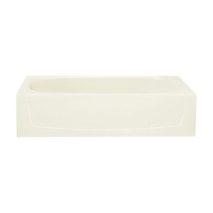 Sterling® 71041112-96 Bathtub, Performa™, Soaking Hydrotherapy, Rectangle Shape, 60-1/4 in L x 30-1/4 in W, Left Drain, Biscuit