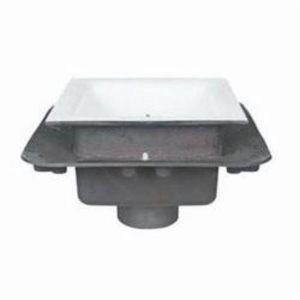 Sioux Chief 861-24XF No-Hub Floor Sink, 4 in Drain Opening, 9 in H, Squared Shape, Cast Iron
