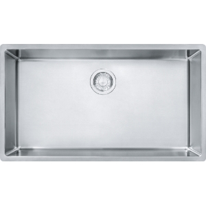 FRANKE CUX11030 Cube Kitchen Sink, Pearl, Rectangular Shape, 30 in L x 16-1/8 in W x 9 in D Bowl, 31-1/2 in L x 17-3/4 in W x 9 in D, Undermount, 18 ga Stainless Steel