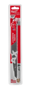 Milwaukee® SAWZALL® AX™ 48-00-5226 Tapered Back Reciprocating Saw Blade, 9 in L, 5 TPI, Carbide Body, Universal/Toothed Edge Tang