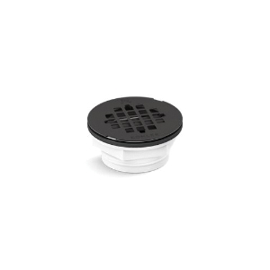 Kohler® 22676-BL Round Shower Receptor Drain, 3-3/16 in Dia Nominal, Stainless Steel Grid, PVC Drain