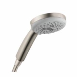 Hansgrohe 04073820 Croma E 100 3-Jet Hand Shower, 2.5 gpm Flow Rate, 3 Sprays, 4 in Dia Head, 1/2 in Connection, Brushed Nickel