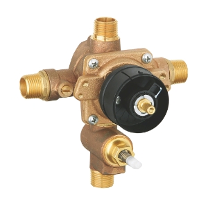 GROHE 35016000 Grohsafe™ Pressure Balance Rough-In Valve, 1/2 in C/NPT Inlet x 1/2 in C/NPT Outlet, 5.8 gpm, Brass Body, Polished Chrome