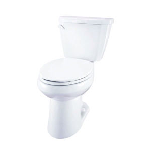 Gerber® GWS21518 Viper™ 2-Piece Toilet ErgoHeight™, Elongated Bowl, 16-7/8 in H Rim, 12 in Rough-In, 1.28 gpf, White