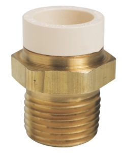 Sioux Chief 646-CG2PK1 Adapter, 1/2 in, MNPT x CPVC Socket, CPVC, PTFE Coated EPDM O-Ring Seal