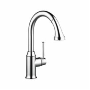 Hansgrohe 04215000 Pull Down Kitchen Faucet, Talis C, 1.75 gpm Flow Rate, Polished Chrome, 1 Handle, 1 Faucet Hole, Function: Traditional, Residential