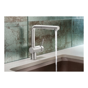 Blanco 441431 Kitchen Faucet With Dual Spray, LINUS™, 1.8 gpm Flow Rate, 140 deg Swivel Spout, Satin Nickel, 1 Handle, 1 Faucet Hole
