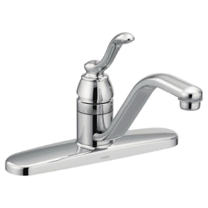 Moen® 7050 Kitchen Faucet With Less Side Spray, Banbury™, 1.5 gpm Flow Rate, 4 in Center, Polished Chrome, 1 Handle