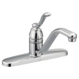 Moen® 7050 Kitchen Faucet With Less Side Spray, Banbury™, 1.5 gpm Flow Rate, 4 in Center, Chrome, 1 Handle