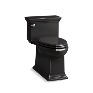 Kohler® 6428-7 1-Piece Toilet, Memoirs® Comfort Height®, Compact Elongated Bowl, 16-1/2 in H Rim, 12 in Rough-In, 1.28 gpf, Black
