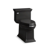 Kohler® 6428-7 1-Piece Toilet, Memoirs® Comfort Height®, Compact Elongated Bowl, 16-1/2 in H Rim, 12 in Rough-In, 1.28 gpf, Black