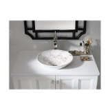 Kohler® 14223-SR2-0 Vessel Bathroom Sink, Caravan® Persia On Conical Bell®, Round, 16-1/4 in W x 16-1/4 in D x 6-3/8 in H, Wall Mount, Vitreous China, White