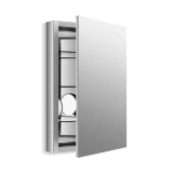Kohler® 99003-SCF-NA Verdera® Mirrored Cabinet with Adjustable Flip-Out Flat Mirror, 20 in OAW x 30 in OAH, Anodized Aluminum