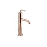 Kohler® 14404-4A-RGD Tall Bathroom Sink Faucet, Purist®, 1.2 gpm Flow Rate, 6-1/2 in H Spout, 1 Handle, Touch-Activated Drain, 1 Faucet Hole, Vibrant® Rose Gold, Function: Traditional