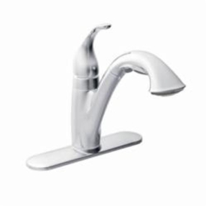 Moen® 67545C Kitchen Faucet, Camerist®, 1.5 gpm Flow Rate, 120 deg Spout, Polished Chrome, 1 Handle, 1/3 Faucet Holes