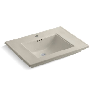 Memoirs® Stately Design Elegant Bathroom Sink With Overflow, Rectangular, 30 in W x 21-3/4 in D x 8-5/8 in H, Countertop/Drop-In/Pedestalt, Fireclay, Sandbar