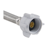 PlumbShop® PLS1-12DL F PLS1-DL Flexible Toilet Connector, 3/8 x 7/8 in Nominal, Compression x Ballcock End Style, 12 in L, 125 psi Working, Reinforced PVC/Braided Stainless Steel