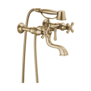 Brizo® T70361-GL Tub Filler Trim Kit, Rook®, 2 gpm Flow Rate, Luxe Gold, 2 Handles