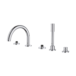 GROHE 25049003 Atrio® New Roman Tub Faucet with 1.75 gpm Hand Shower, Residential, 1.8 gpm, 8 in Center, Polished Chrome, 2 Handles